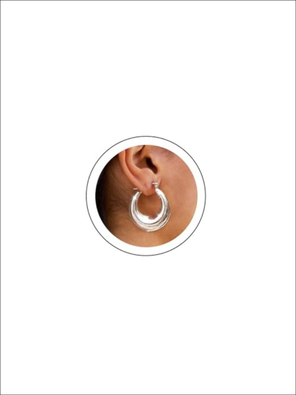 Chunky 14k Gold Plated Hoop Earrings Waterproof Hypoallergenic Women